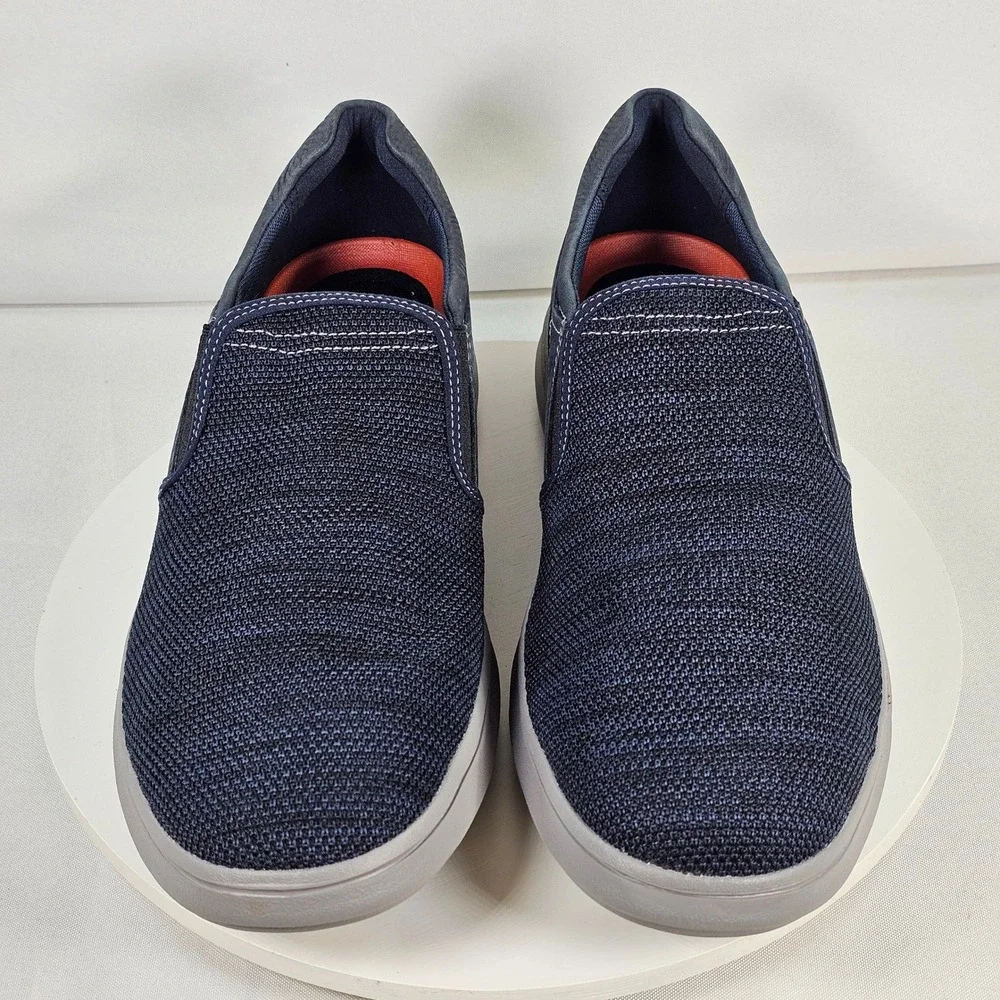 Rockport Total Motion Active Mens Navy Blue Knit Nubuck Slip On Loafers 11.5